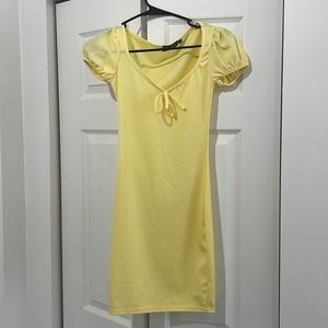 Pretty Little Thing yellow mini dress